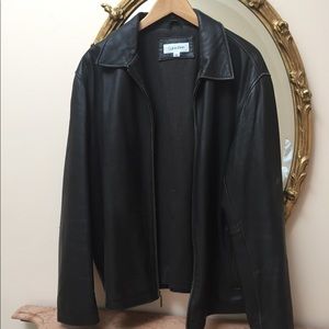 Men’s Calvin Klein Full Zip Leather Jacket